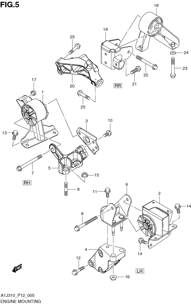 FIG. 5 ENGINE MOUNTING