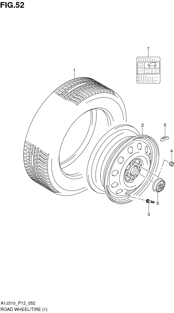 FIG. 52 ROAD WHEEL/TIRE (GA)