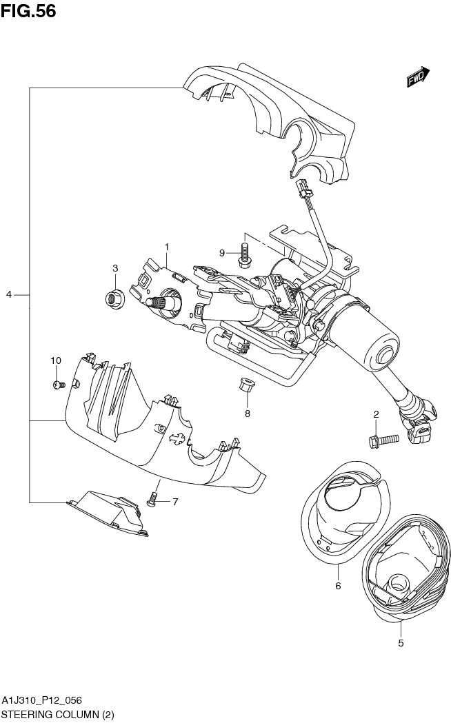 FIG. 56 STEERING COLUMN (GL,GX)