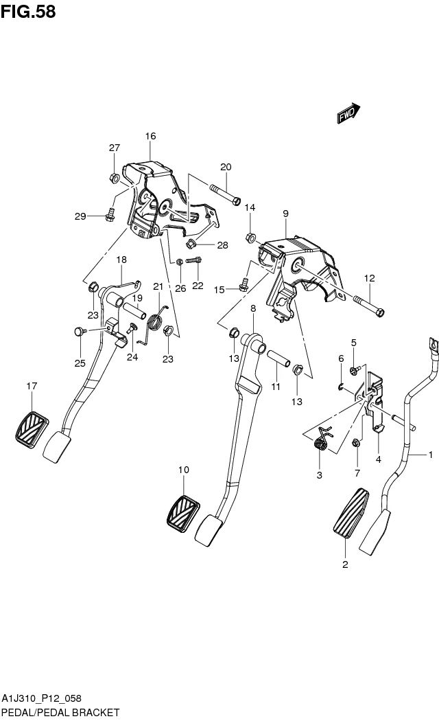 FIG. 58 PEDAL/PEDAL BRACKET