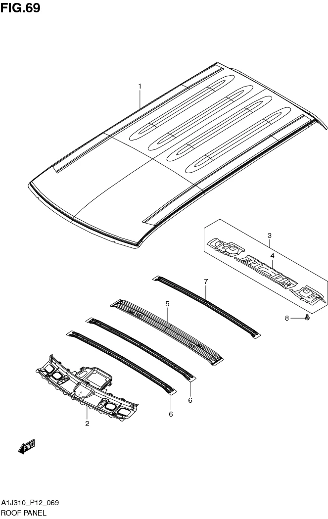 FIG. 69 ROOF PANEL