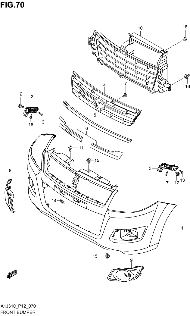 FIG. 70 FRONT BUMPER