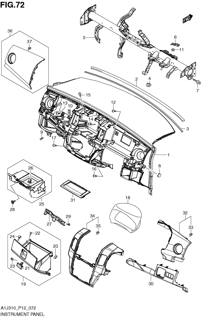 FIG. 72 INSTRUMENT PANEL
