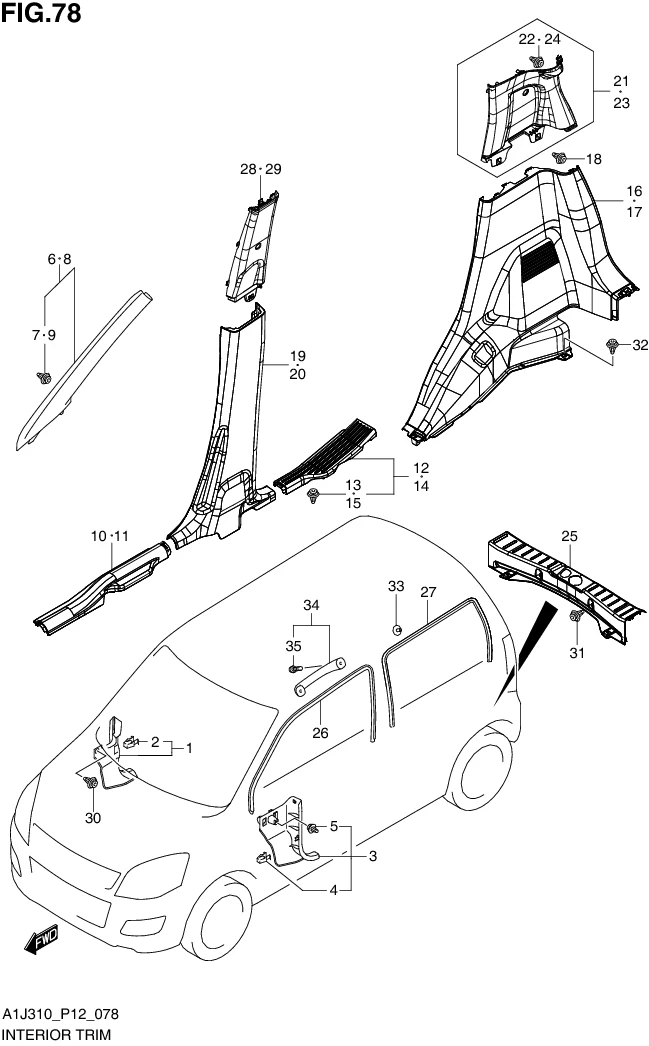FIG. 78 INTERIOR TRIM