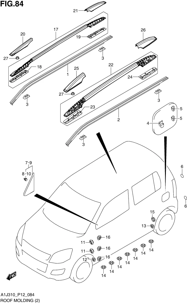 FIG. 84 ROOF MOLDING (GL,GX)