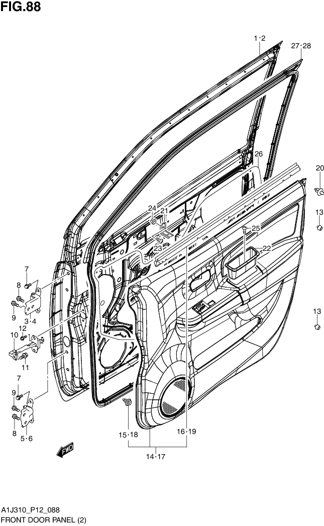 FIG. 88 FRONT DOOR PANEL (GL,GX)