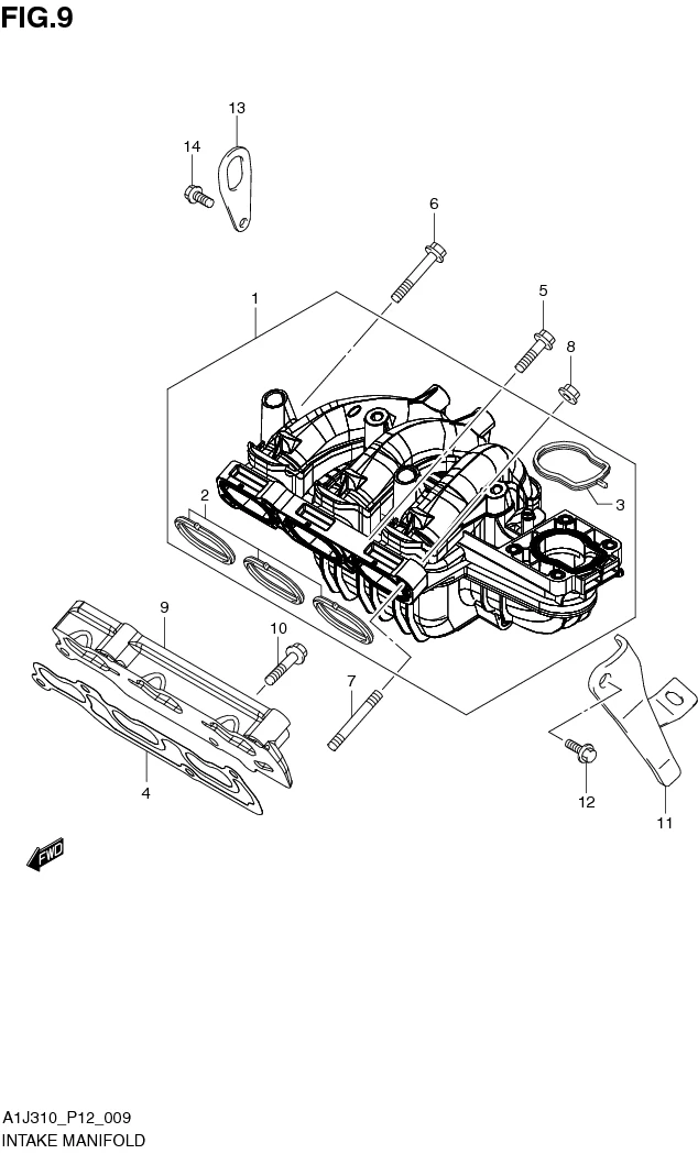 FIG. 9 INTAKE MANIFOLD