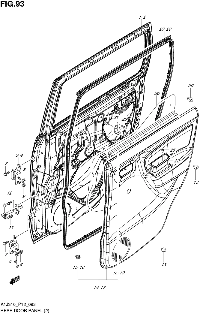 FIG. 93 REAR DOOR PANEL (GX)