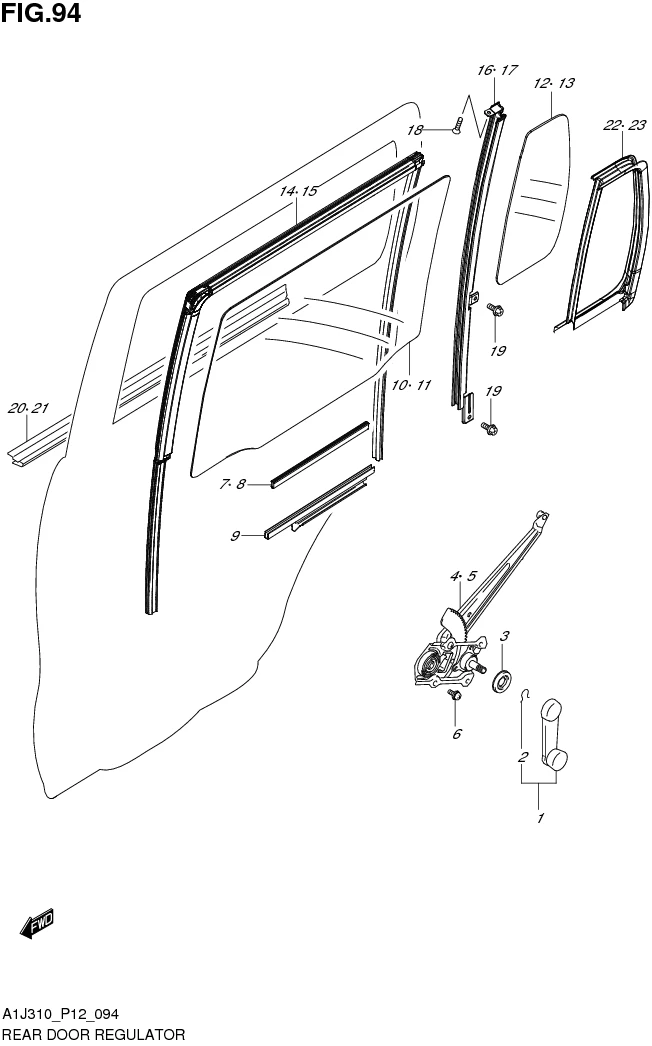 FIG. 94 REAR DOOR REGULATOR