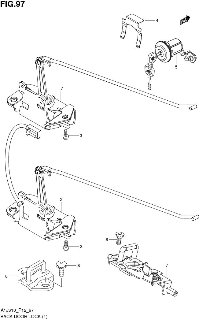 FIG. 97 BACK DOOR LOCK (GA,GL,GX)