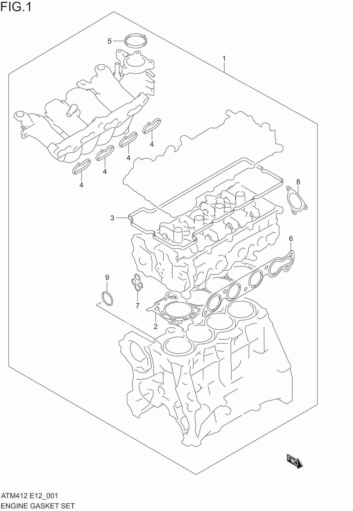 FIG.1 ENGINE GASKET SET