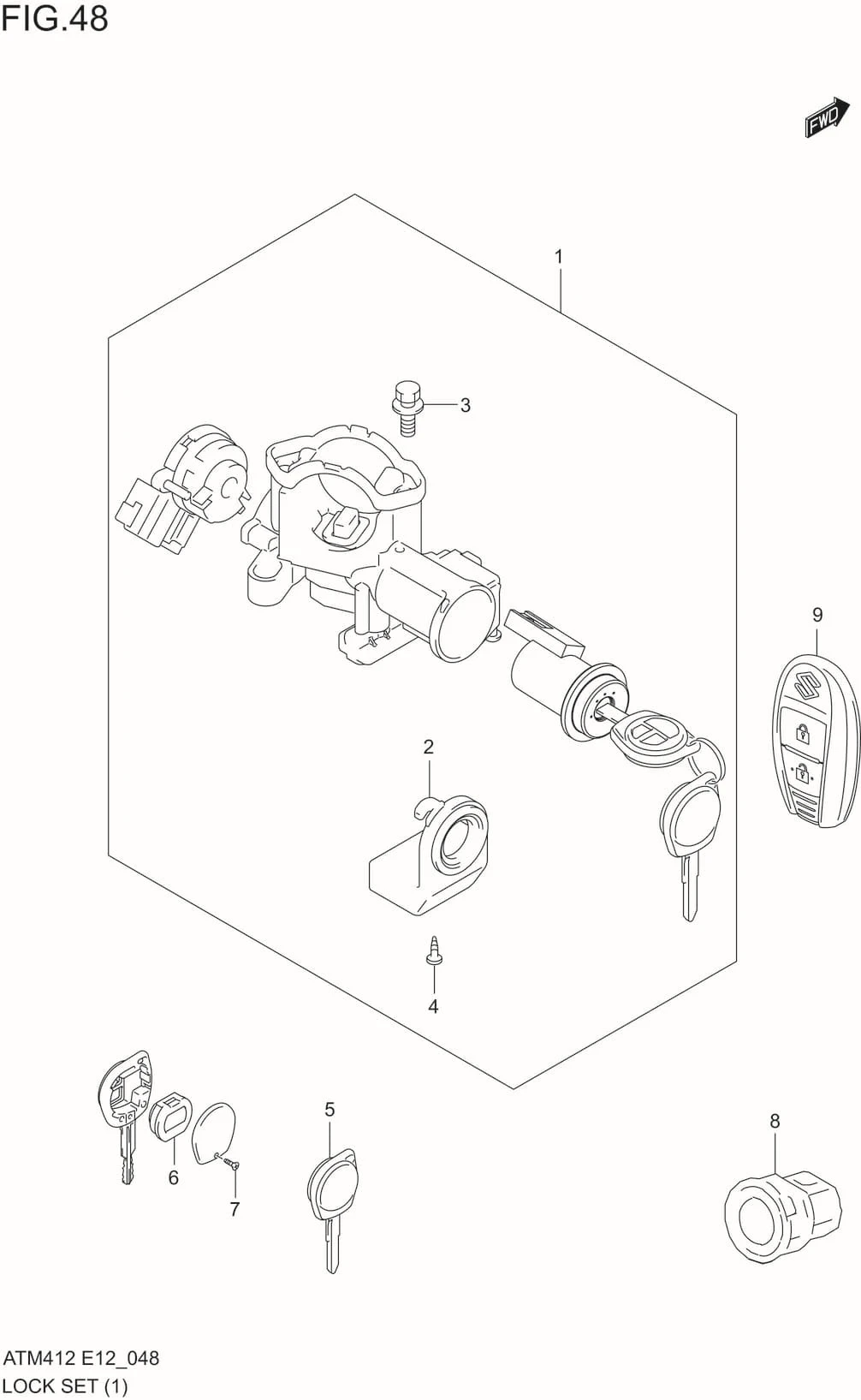 FIG.48 LOCK SET (GL;5AGS:GLX)