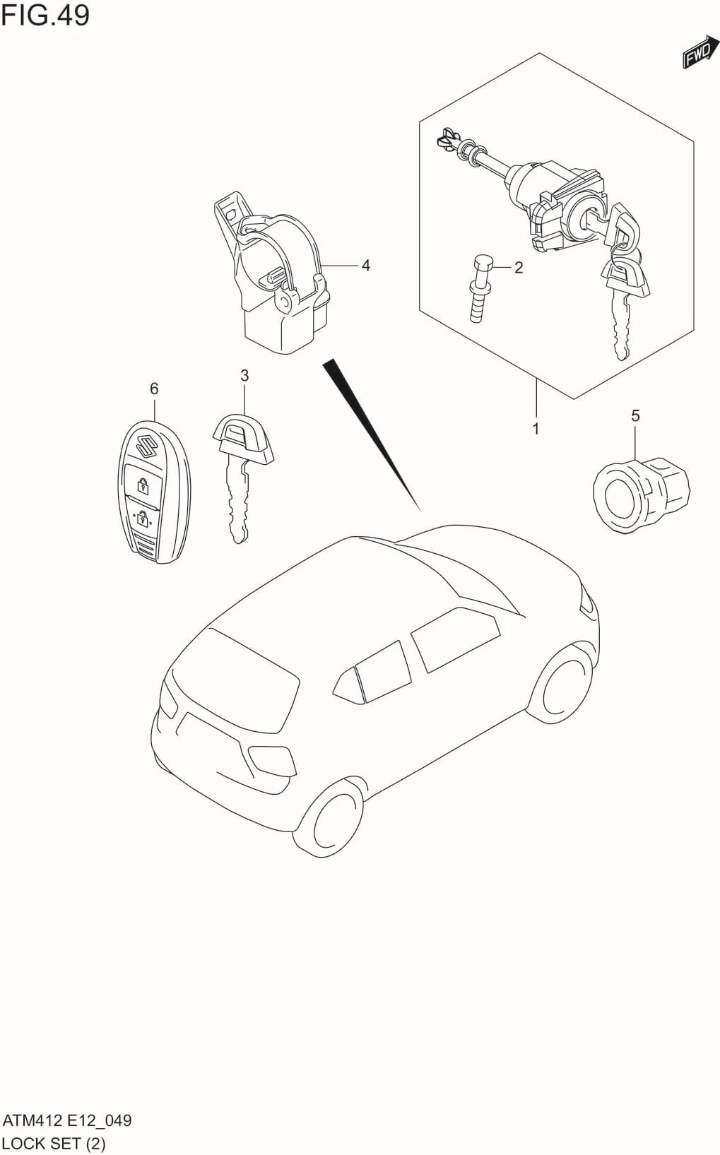 FIG.49 LOCK SET (5MT:GLX)