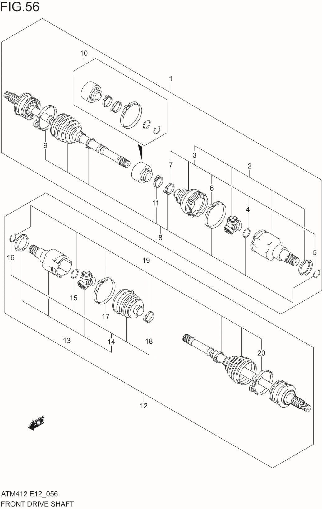 FIG.56 FRONT DRIVE SHAFT