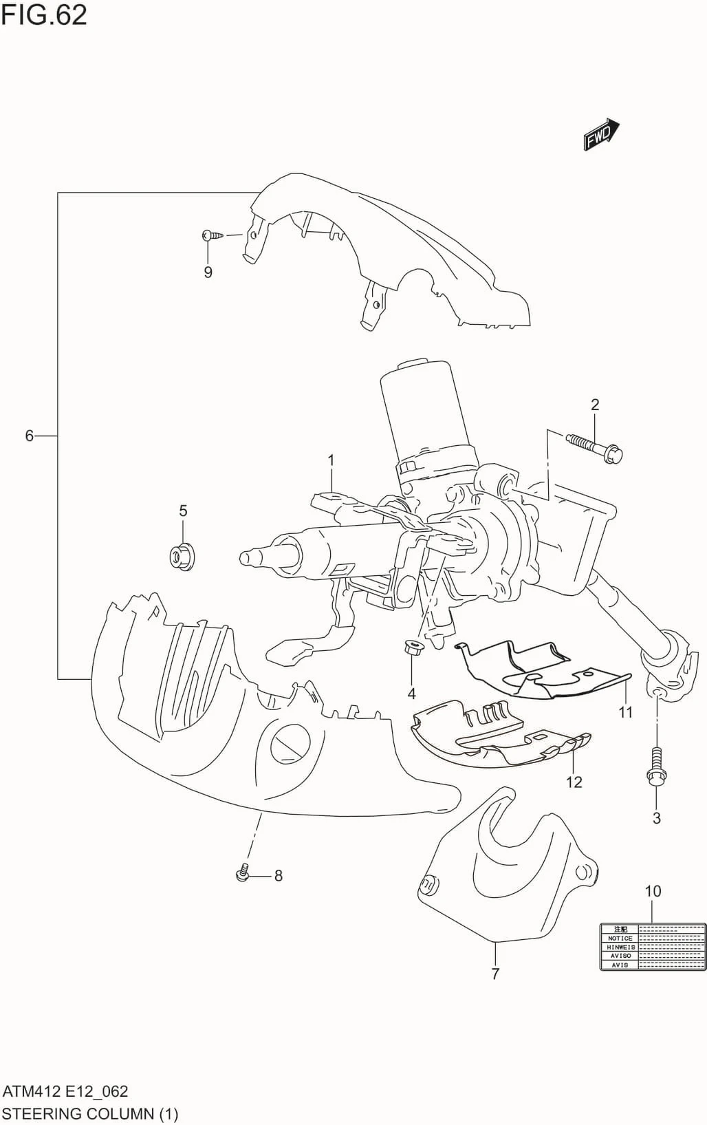 FIG.62 STEERING COLUMN(GL)