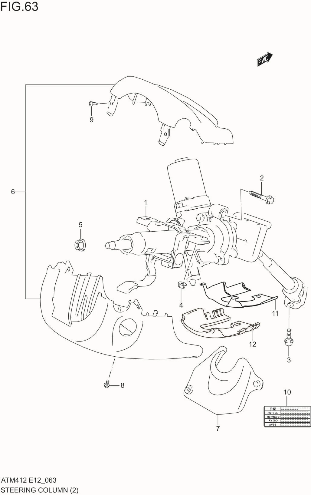 FIG.63 STEERING COLUMN (GLX)