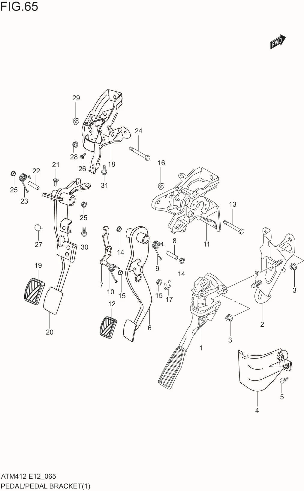 FIG.65 PEDAL/PEDAL BRACKET (5MT)
