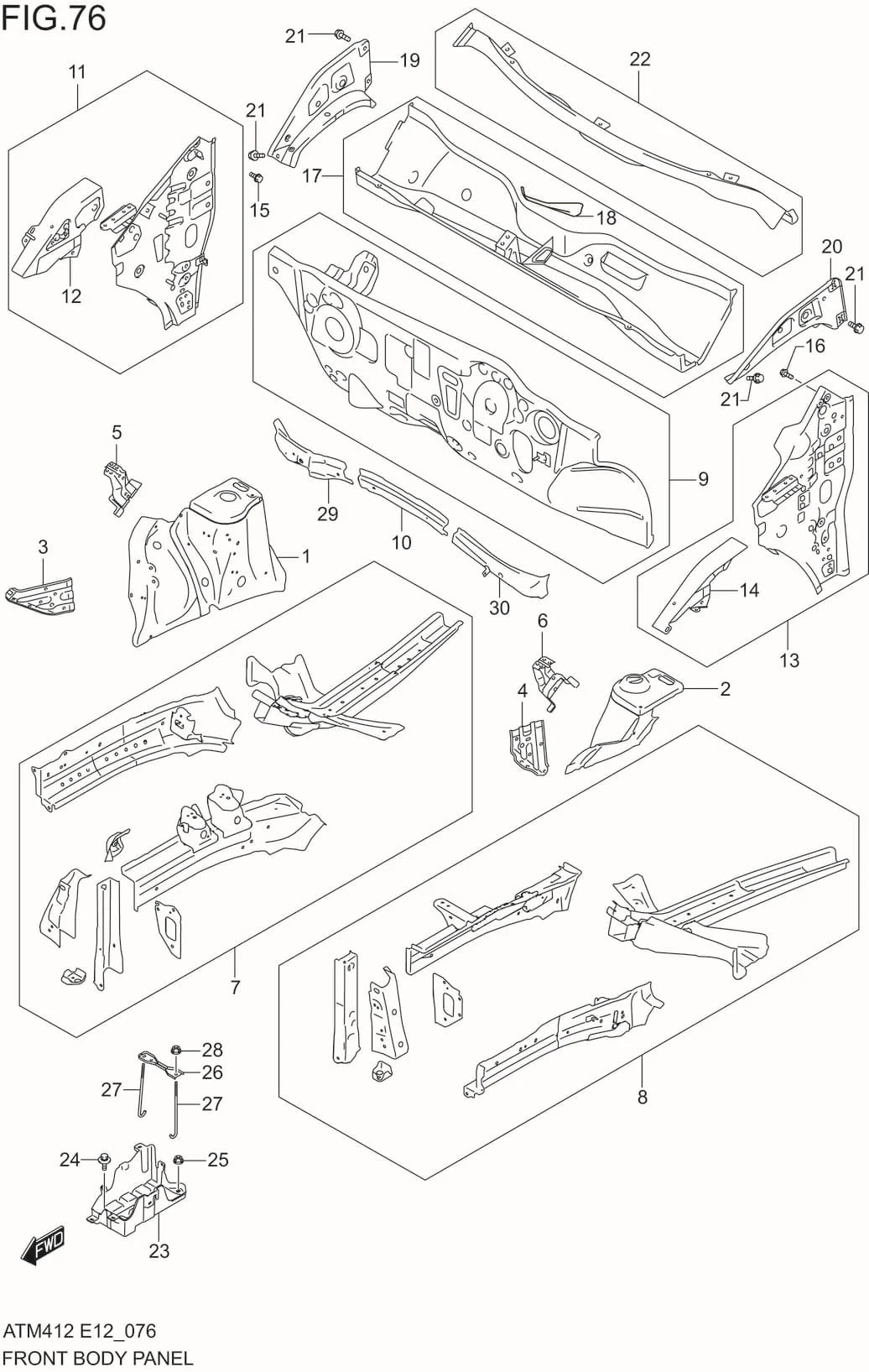 FIG.76 FRONT BODY PANEL