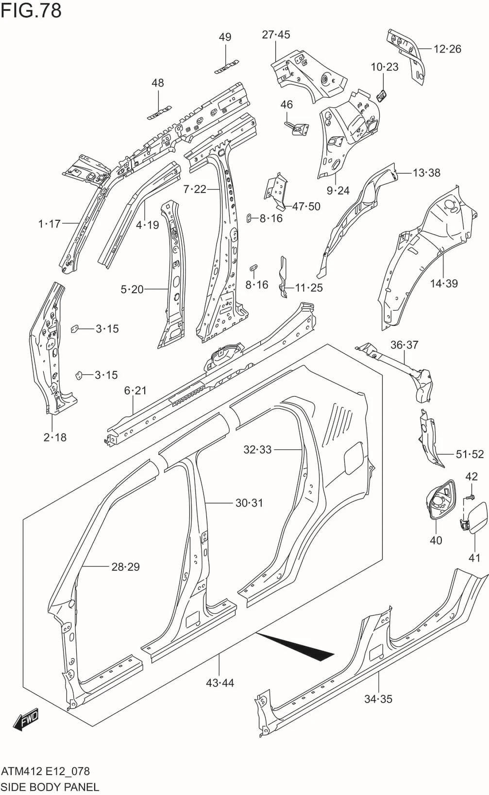 FIG.78 SIDE BODY PANEL
