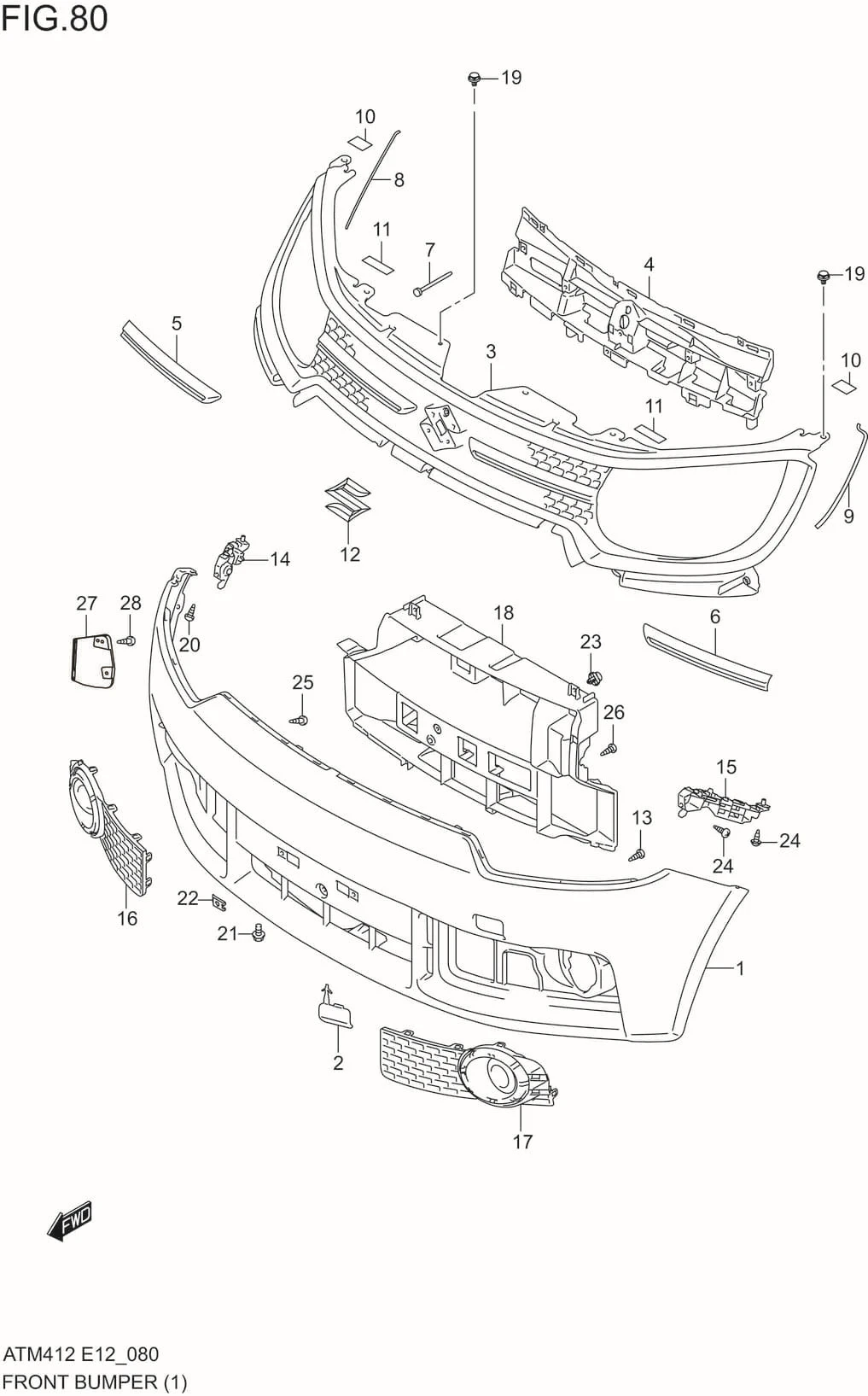 FIG.80 FRONT BUMPER(TYPE-1:GL)