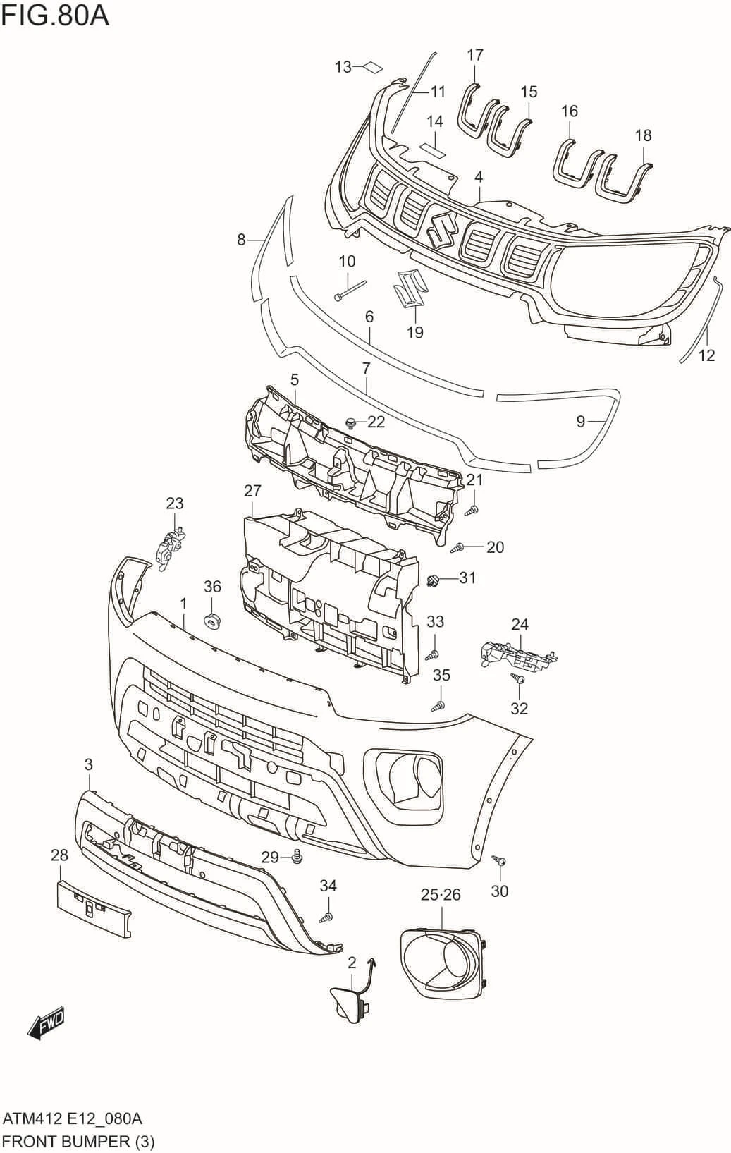 FIG.80A FRONT BUMPER(TYPE-2:GL)