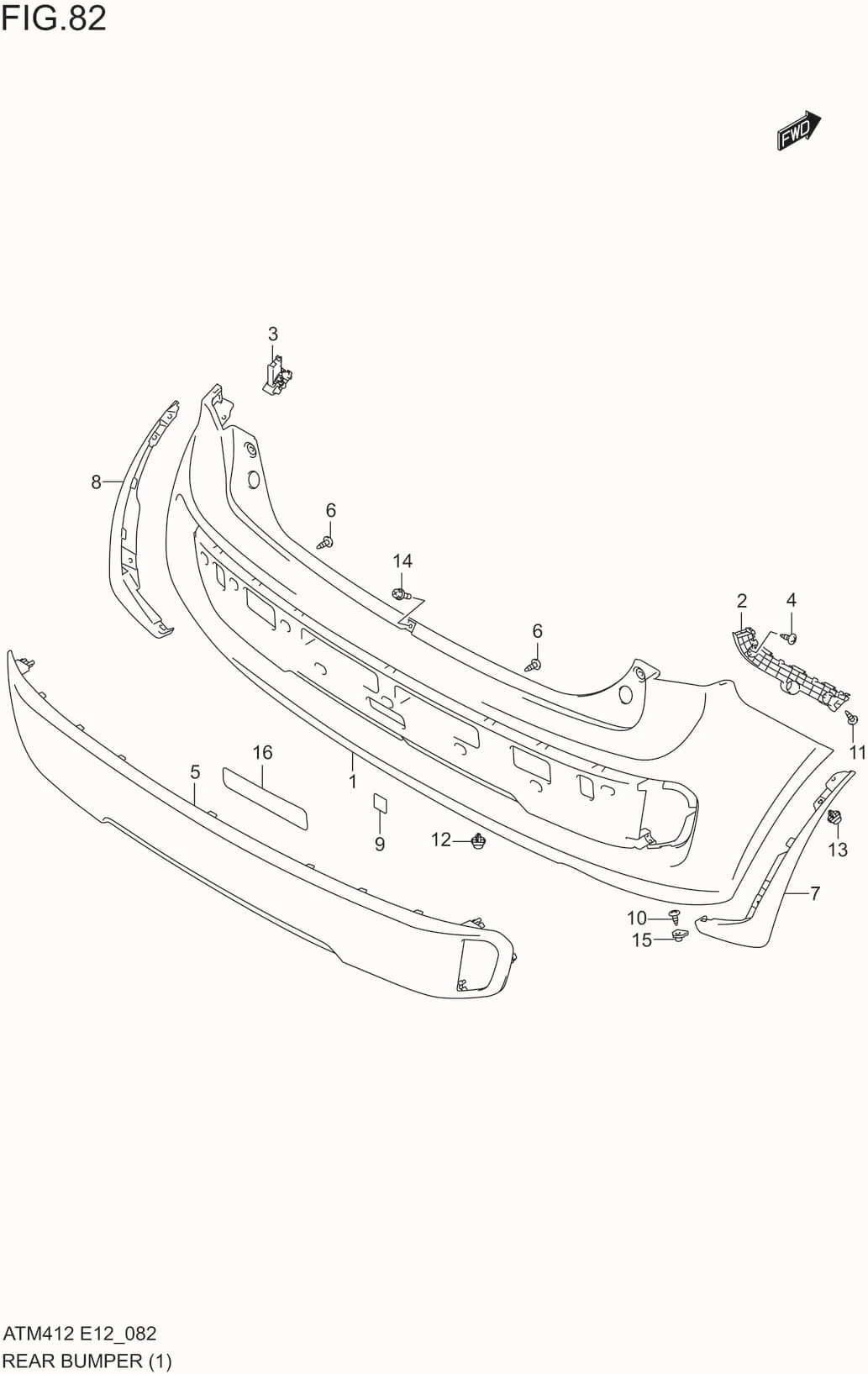 FIG.82 REAR BUMPER(TYPE-1:GL)
