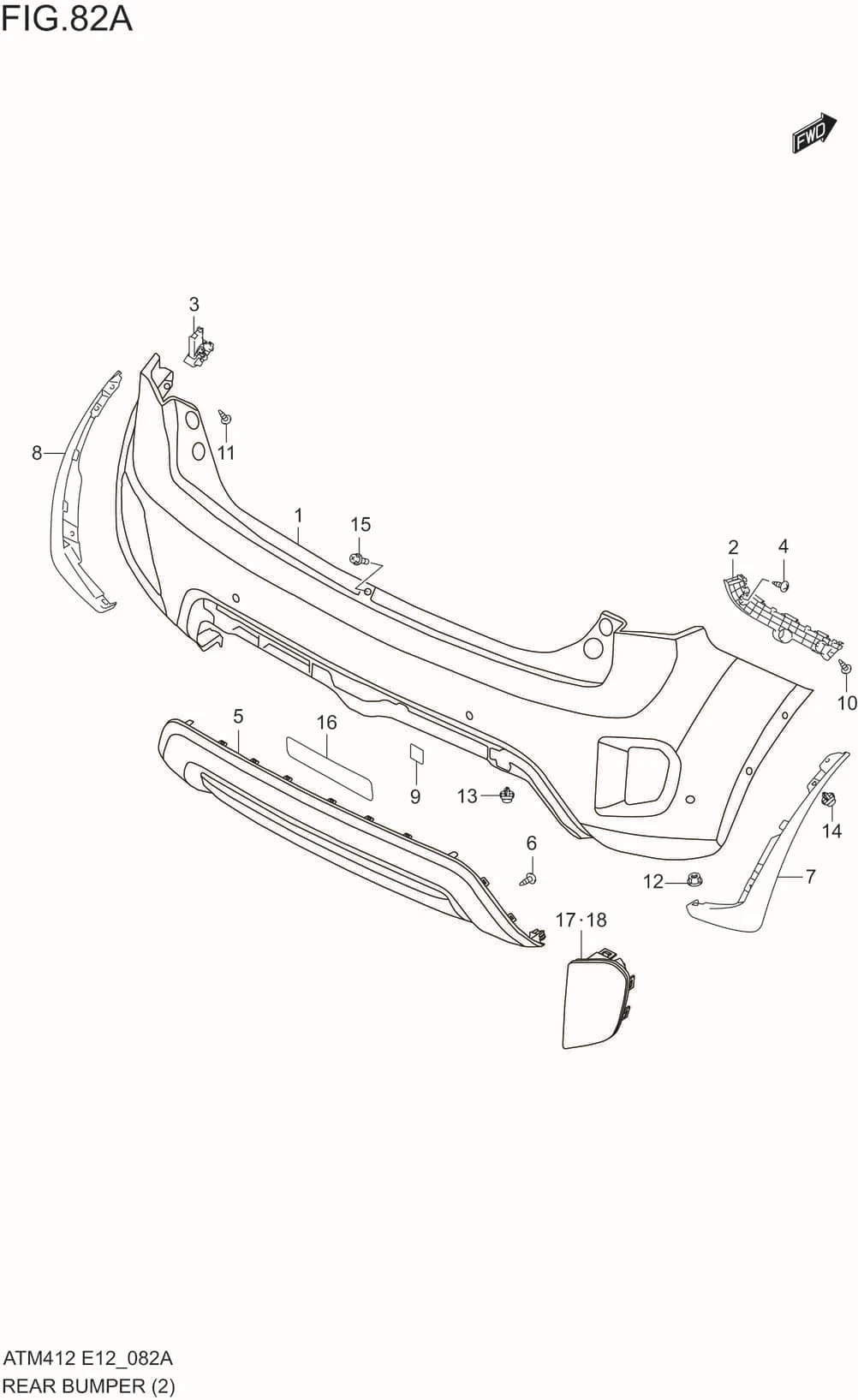 FIG.82A REAR BUMPER(TYPE-2:GL)