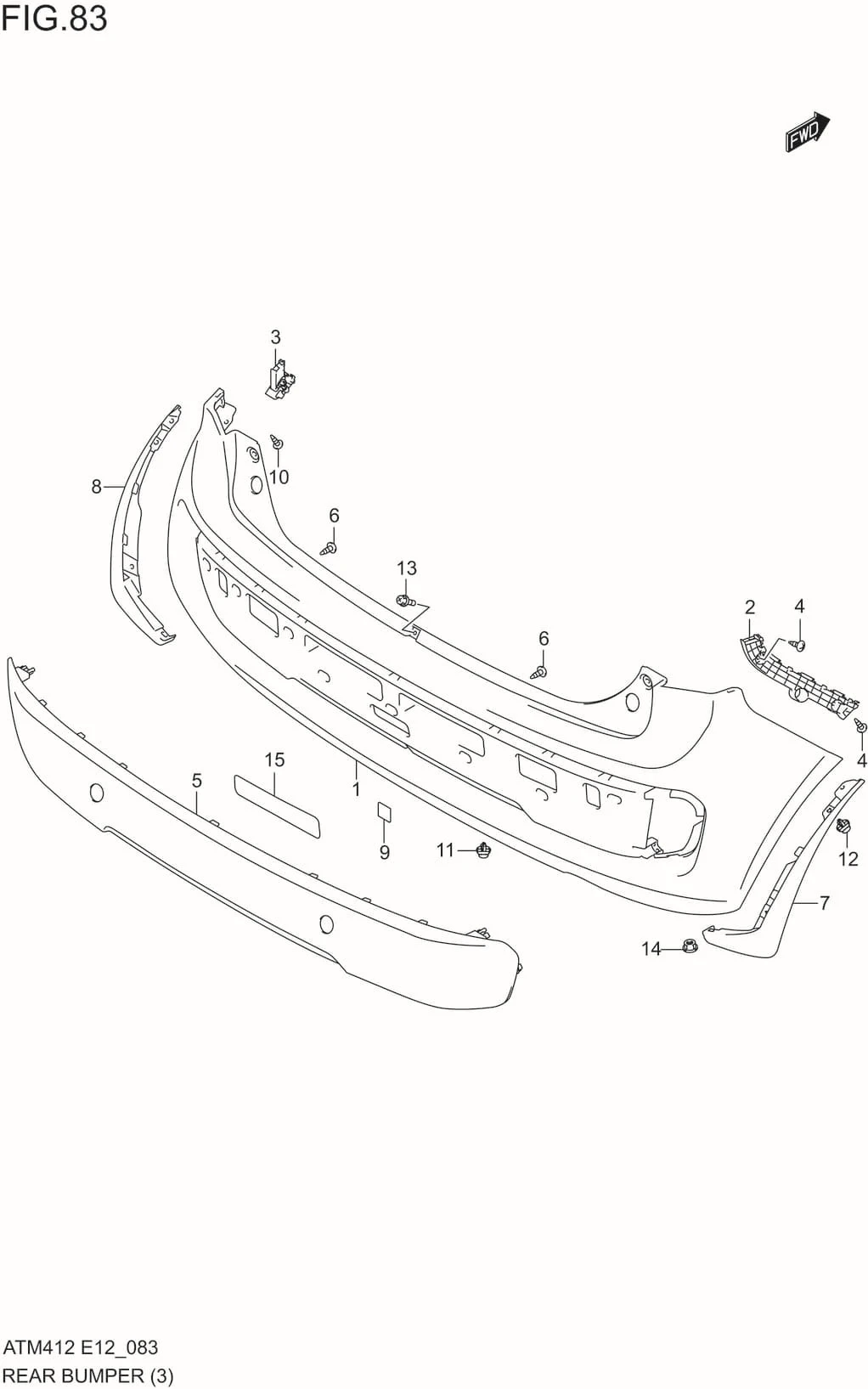 FIG.83 REAR BUMPER(TYPE-1:GLX)