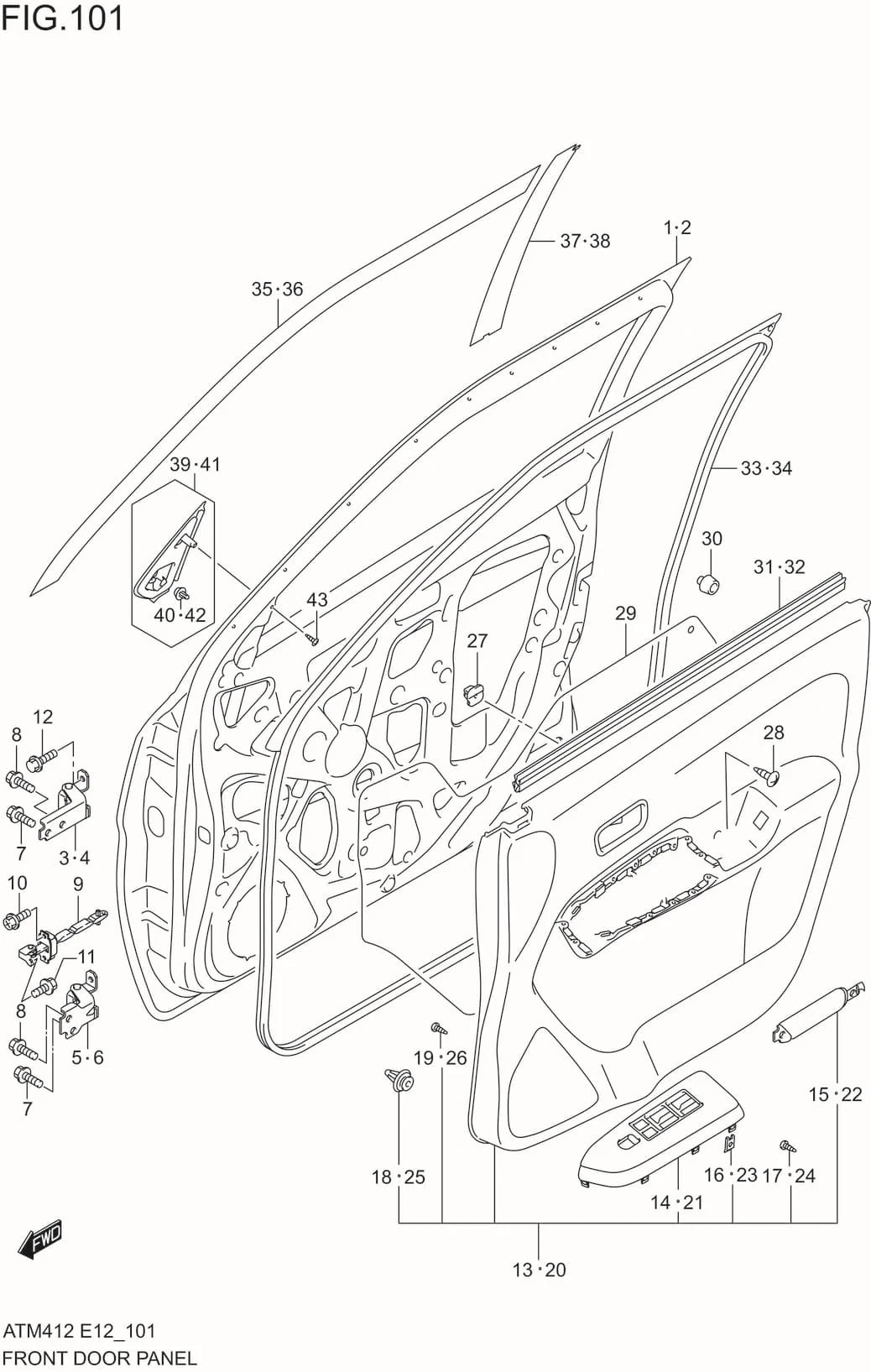FIG.101 FRONT DOOR PANEL
