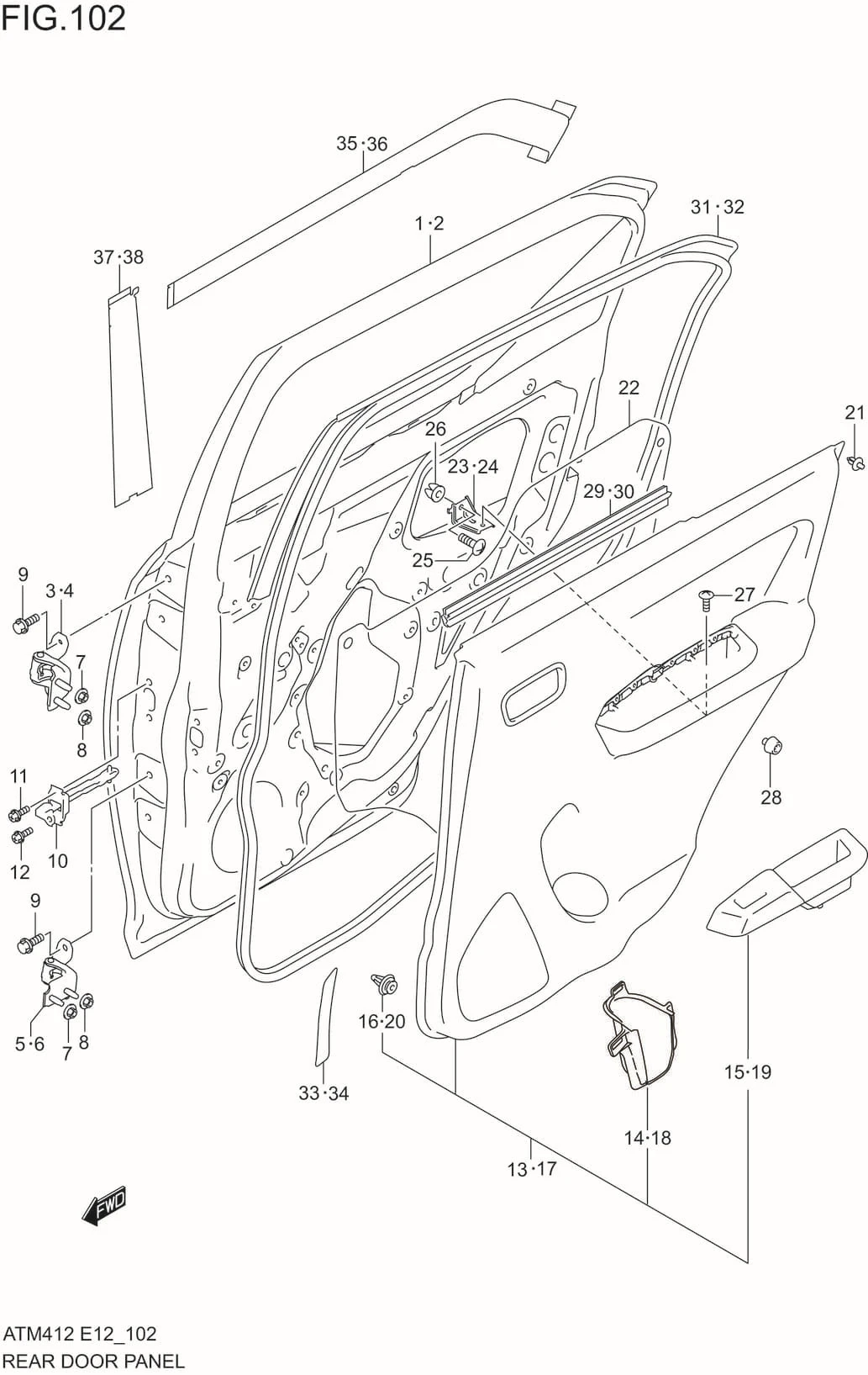 FIG.102 REAR DOOR PANEL