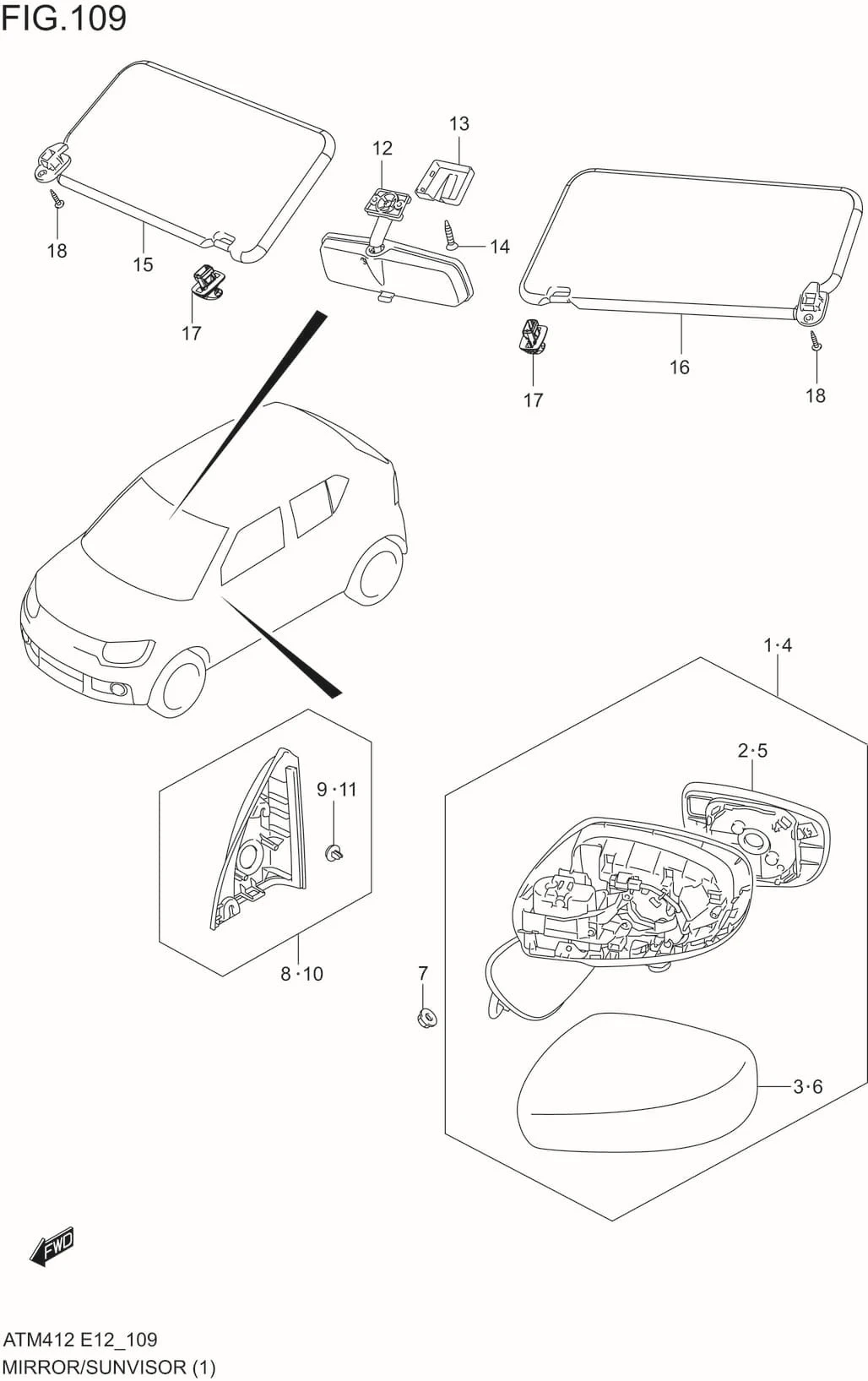 FIG.109 MIRROR/SUNVISOR (GL)