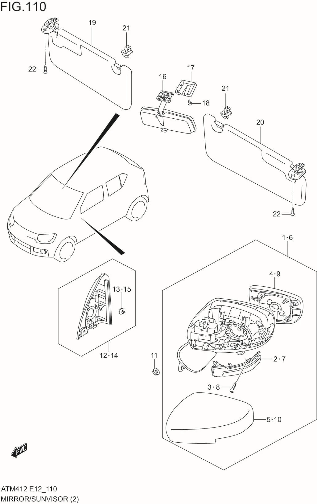 FIG.110 MIRROR/SUNVISOR (GLX)
