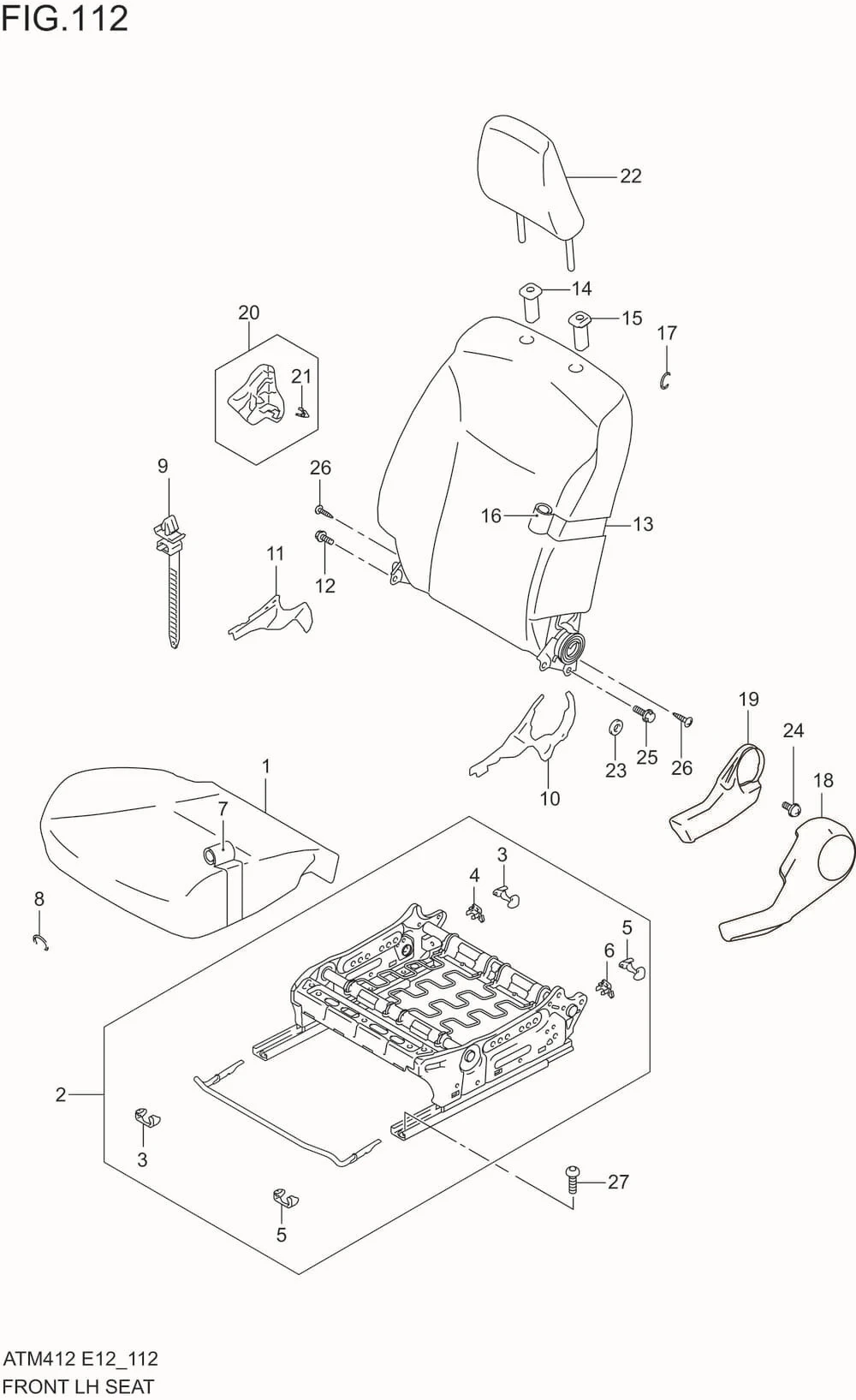 FIG.112 FRONT LH SEAT