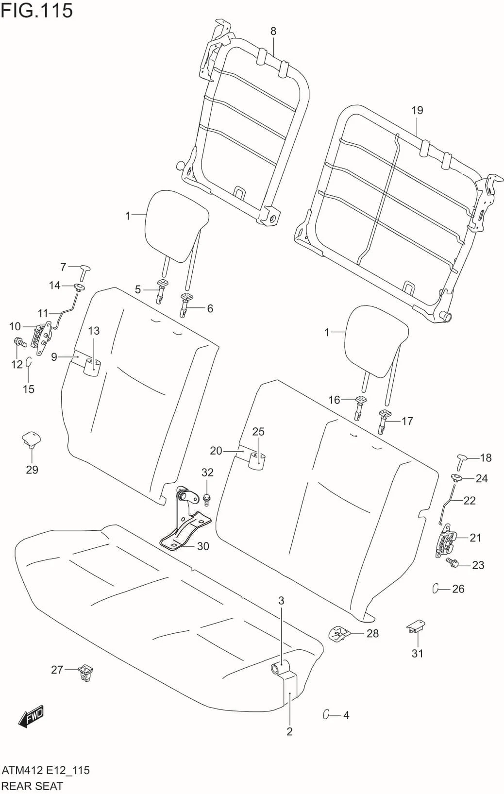 FIG.115 REAR SEAT