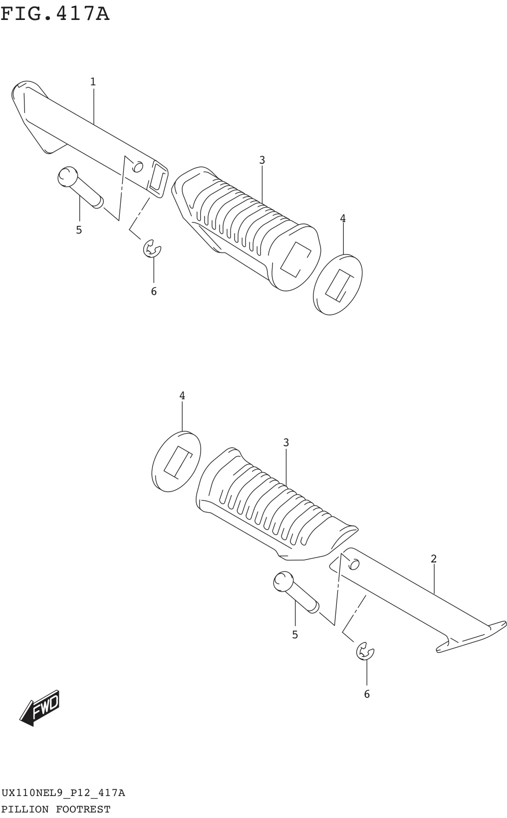 FIG. 417A PILLION FOOTREST