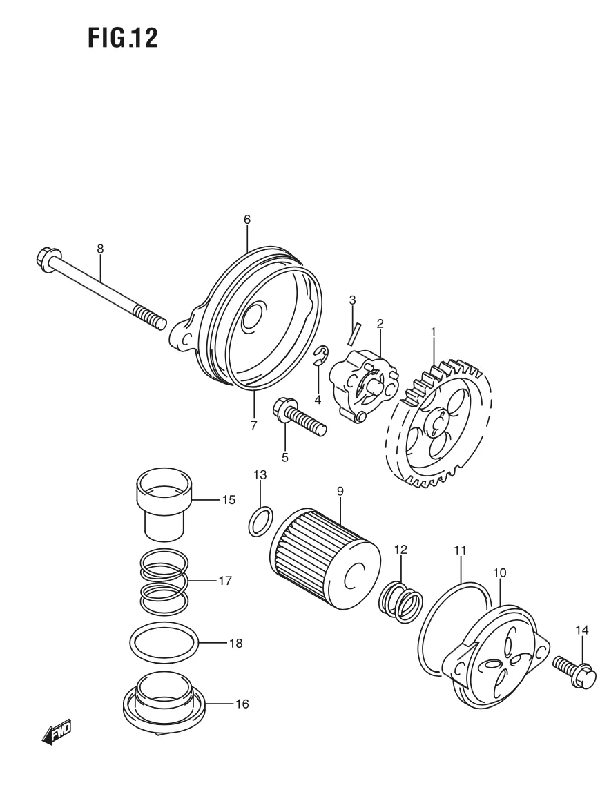 FIG. 12 OIL PUMP