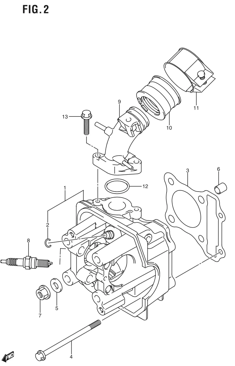 FIG. 2 CYLINDER HEAD