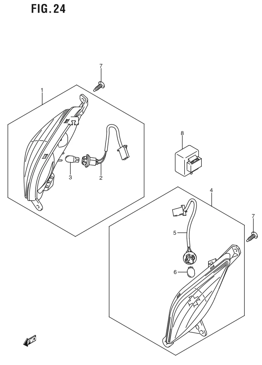 FIG. 24 FRONT TURN LAMP