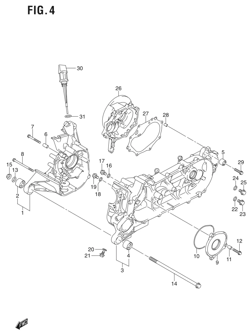FIG. 4 CRANKCASE