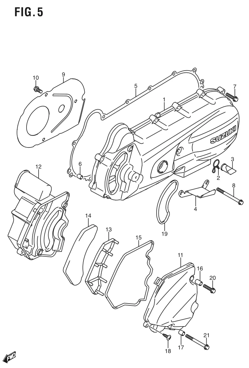 FIG. 5 CRANKCASE COVER