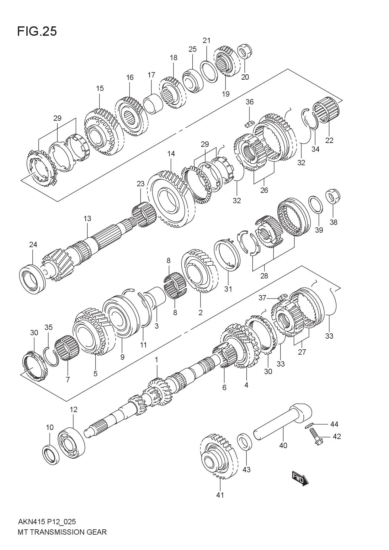 FIG.25 MT TRANSMISSION GEAR (5MT)