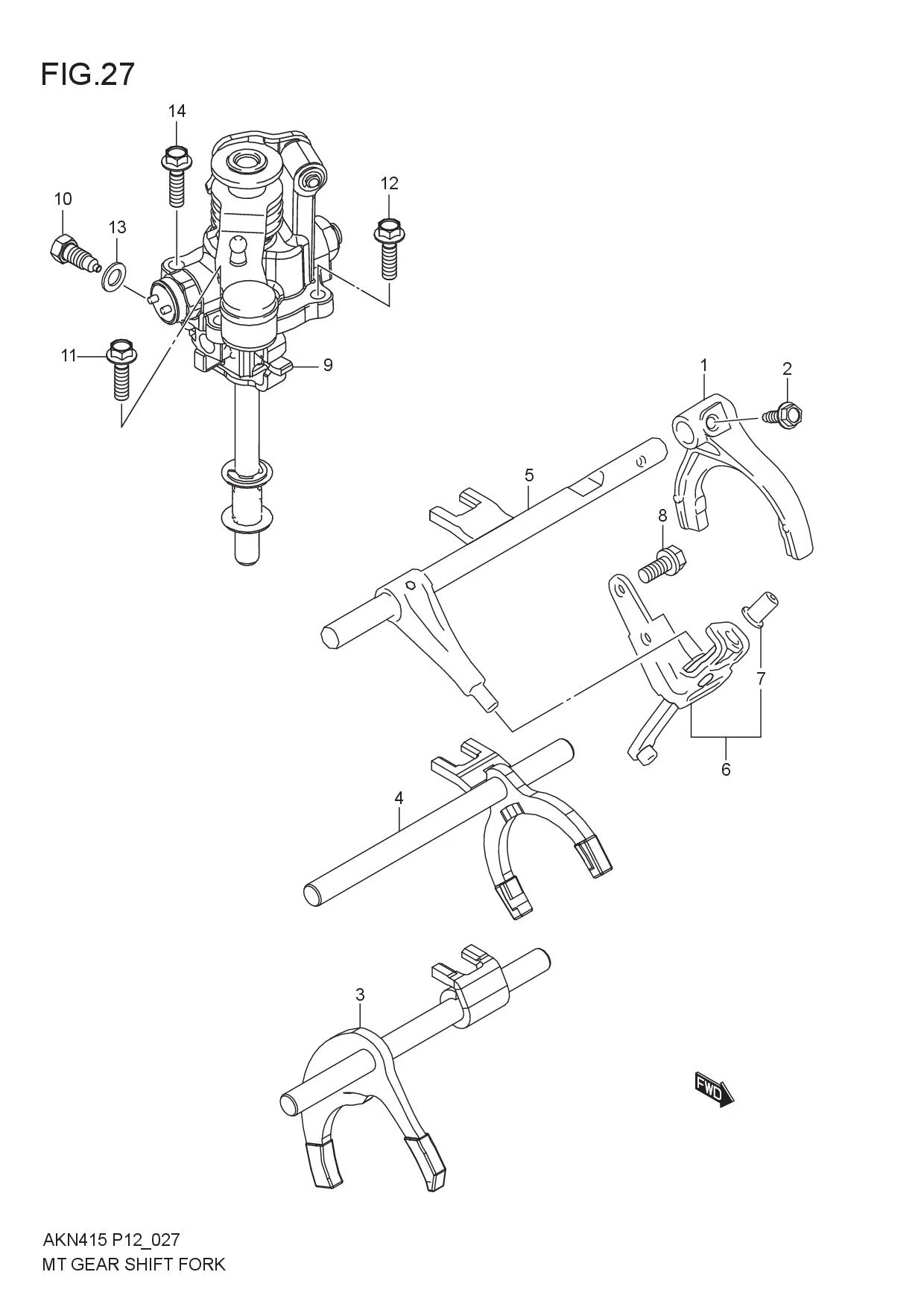 FIG.27 MT GEARSHIFT FORK (5MT)