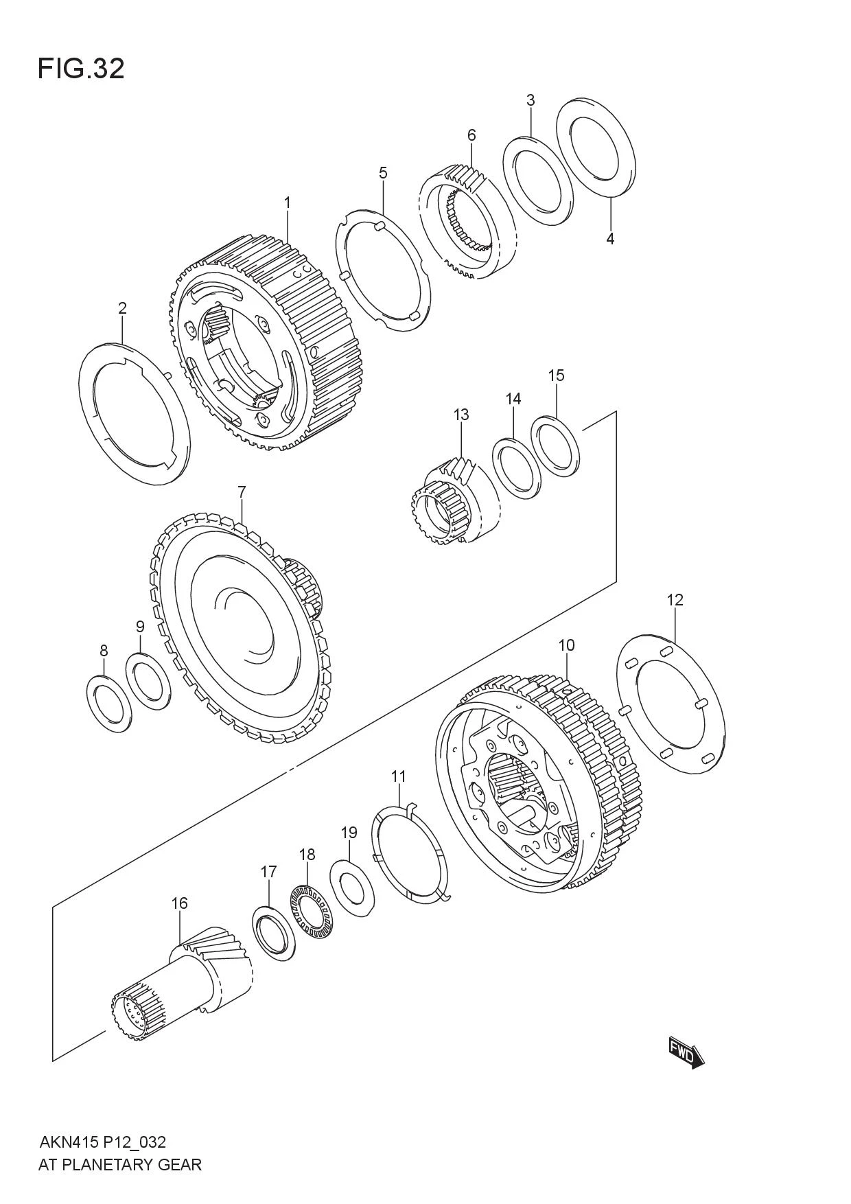 FIG.32 AT PLANETARY GEAR (6AT)