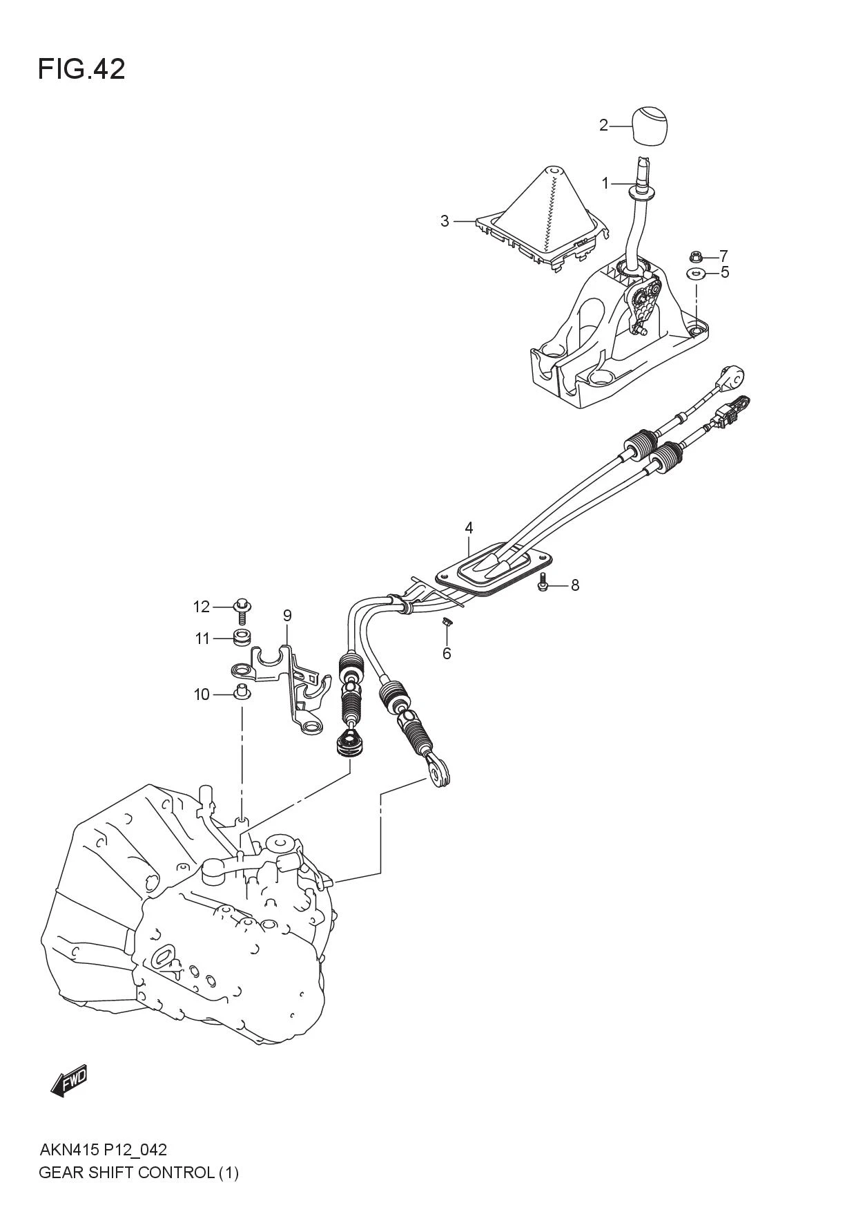 FIG.42 GEAR SHIFT CONTROL (5MT)