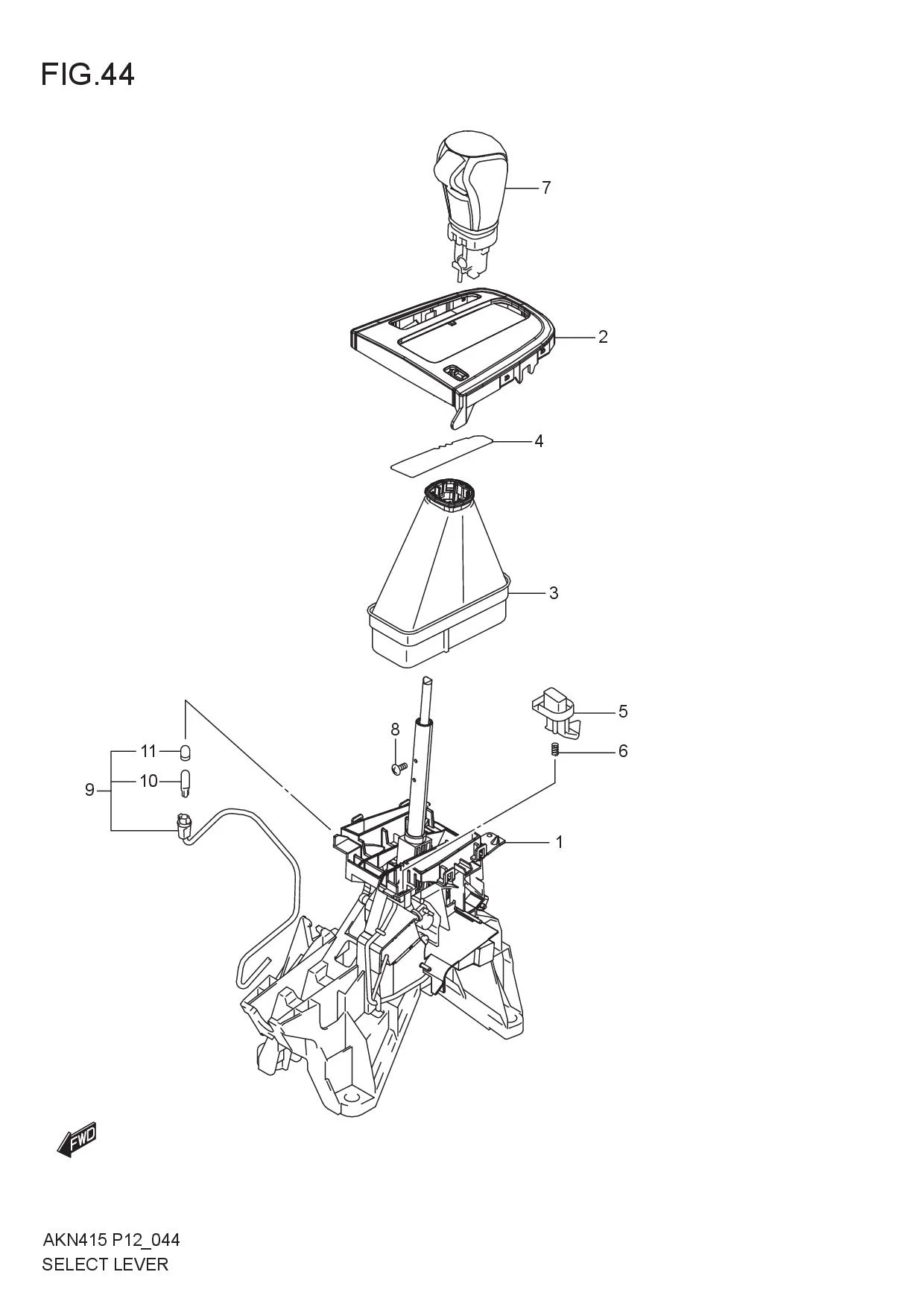 FIG.44 SELECT LEVER (6AT)