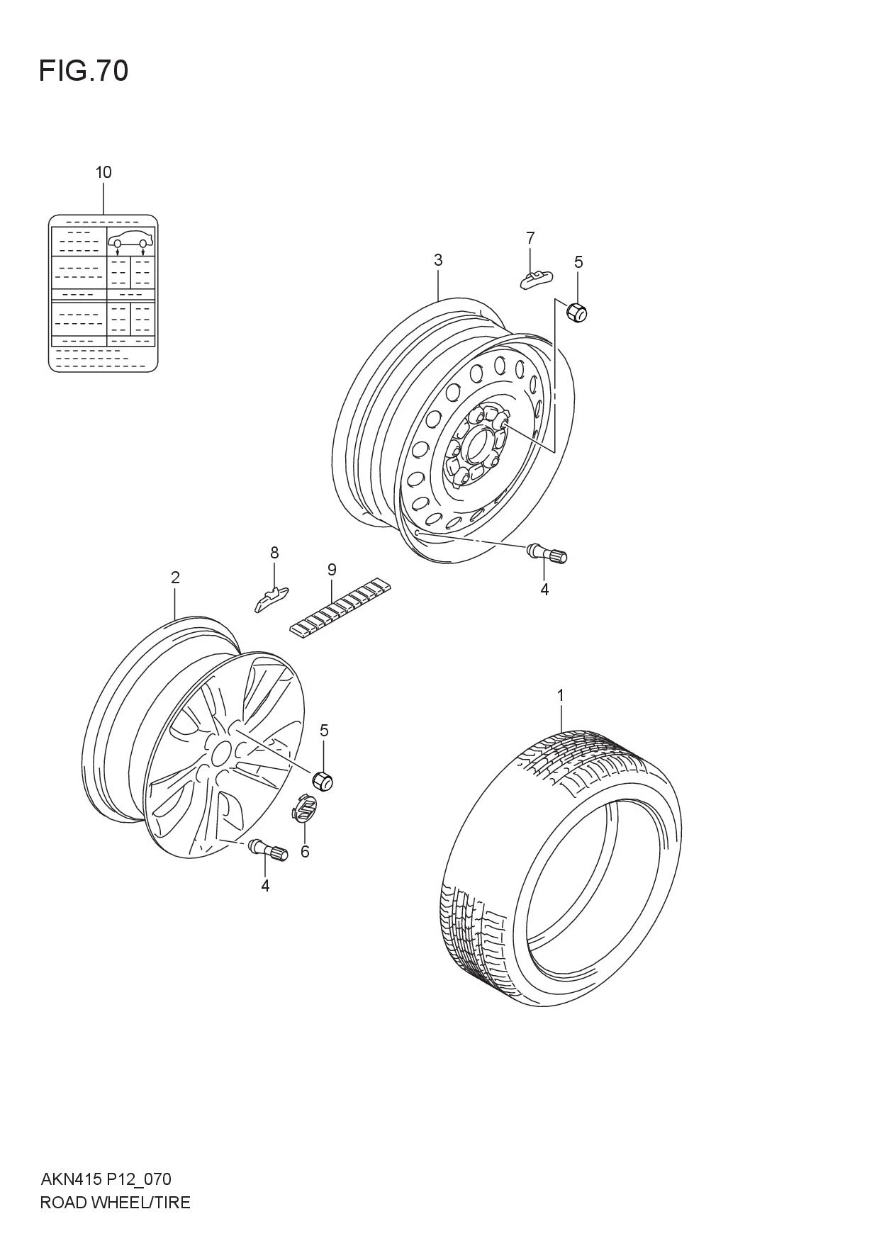 FIG.70 ROAD WHEEL/TIRE
