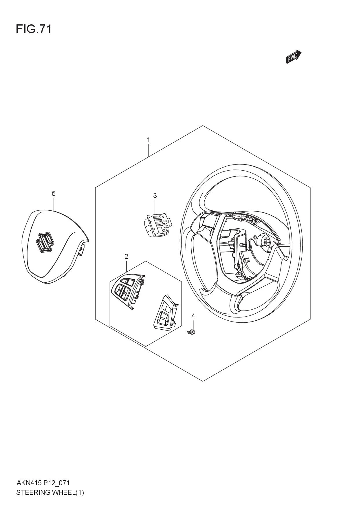 FIG.71 STEERING WHEEL (5MT)