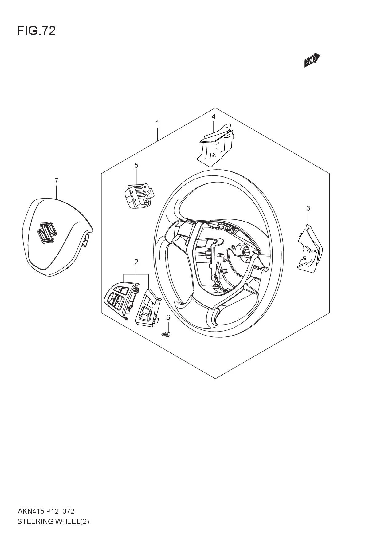FIG.72 STEERING WHEEL (6AT)