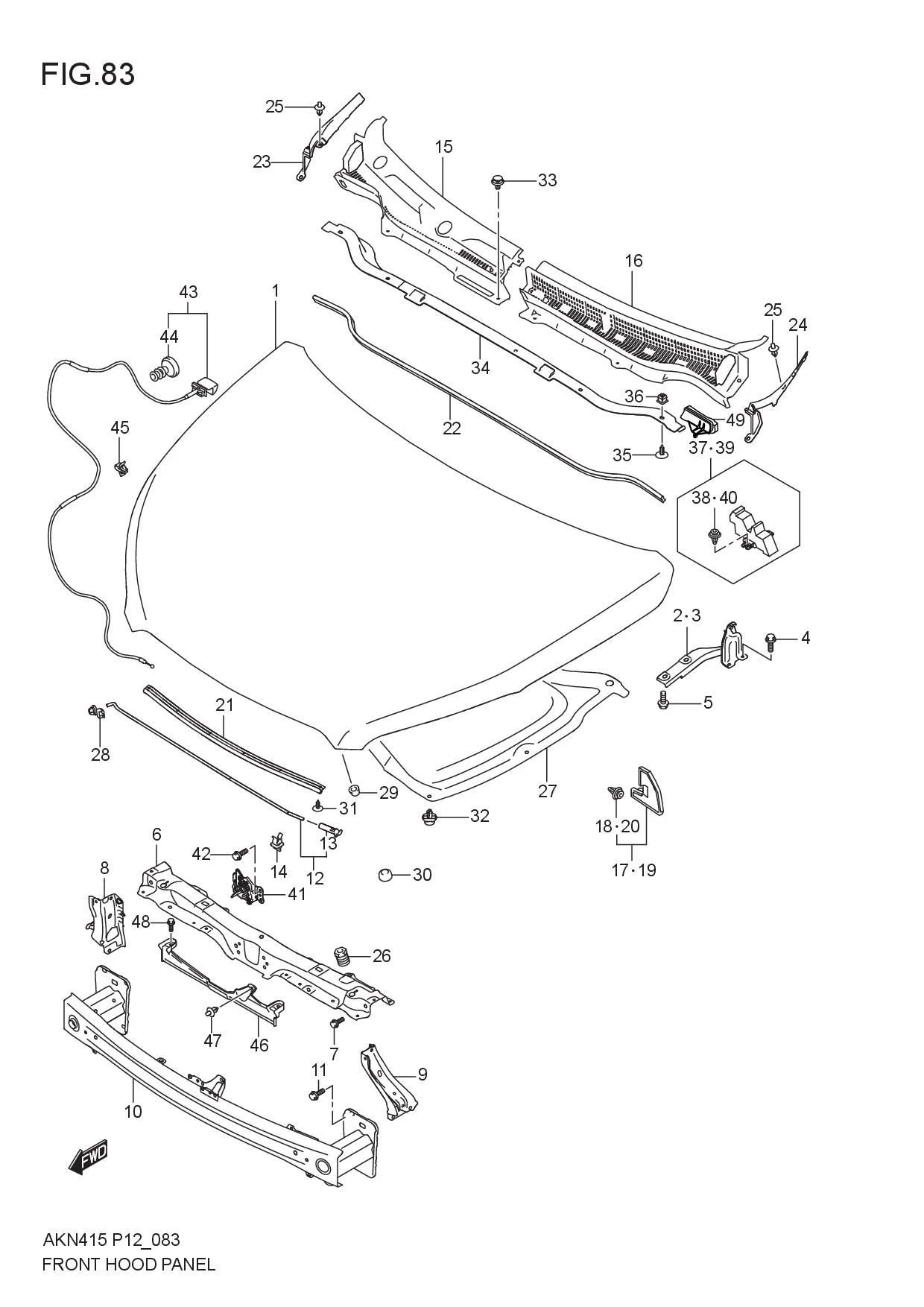 FIG.83 FRONT HOOD PANEL