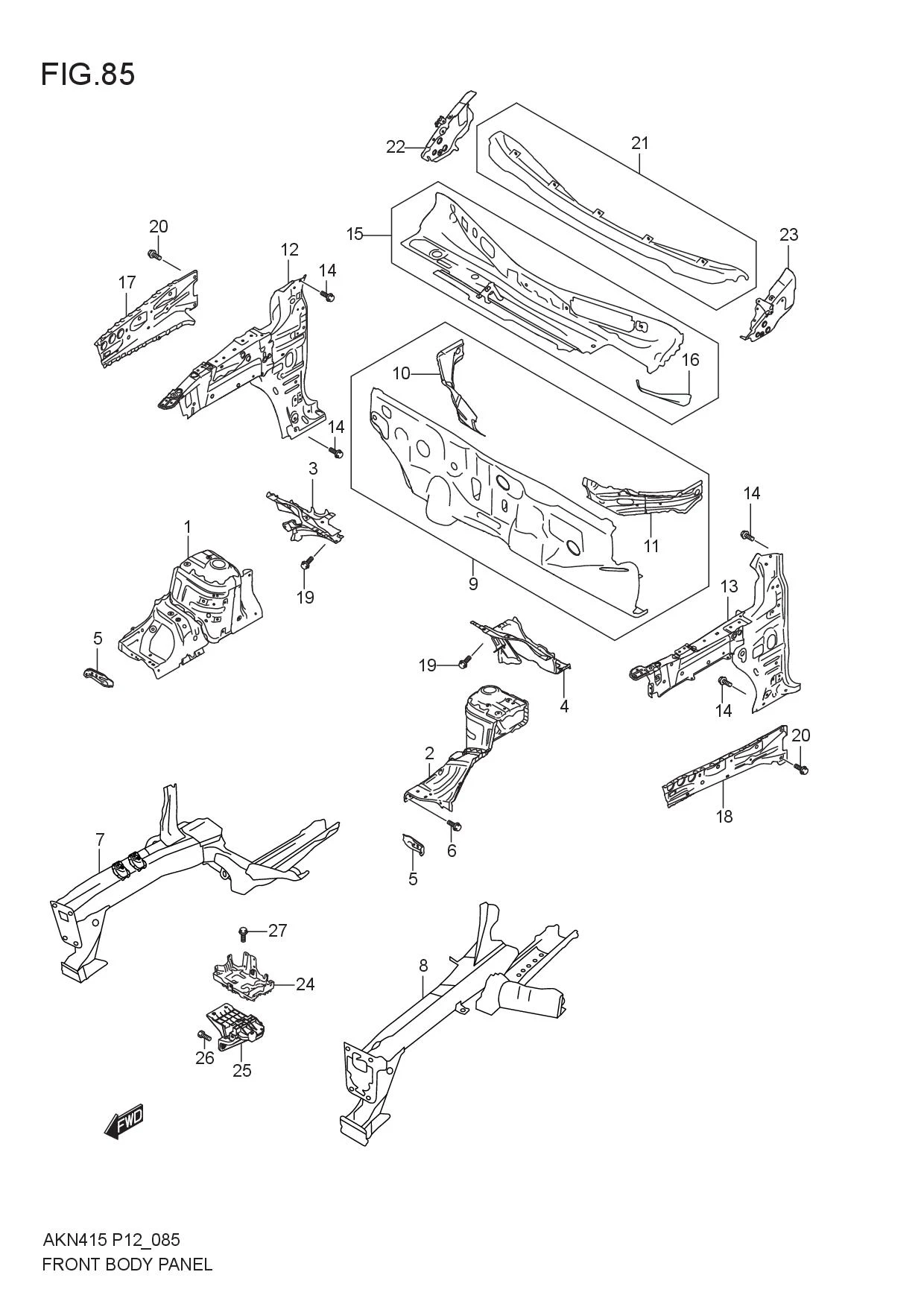 FIG.85 FRONT BODY PANEL